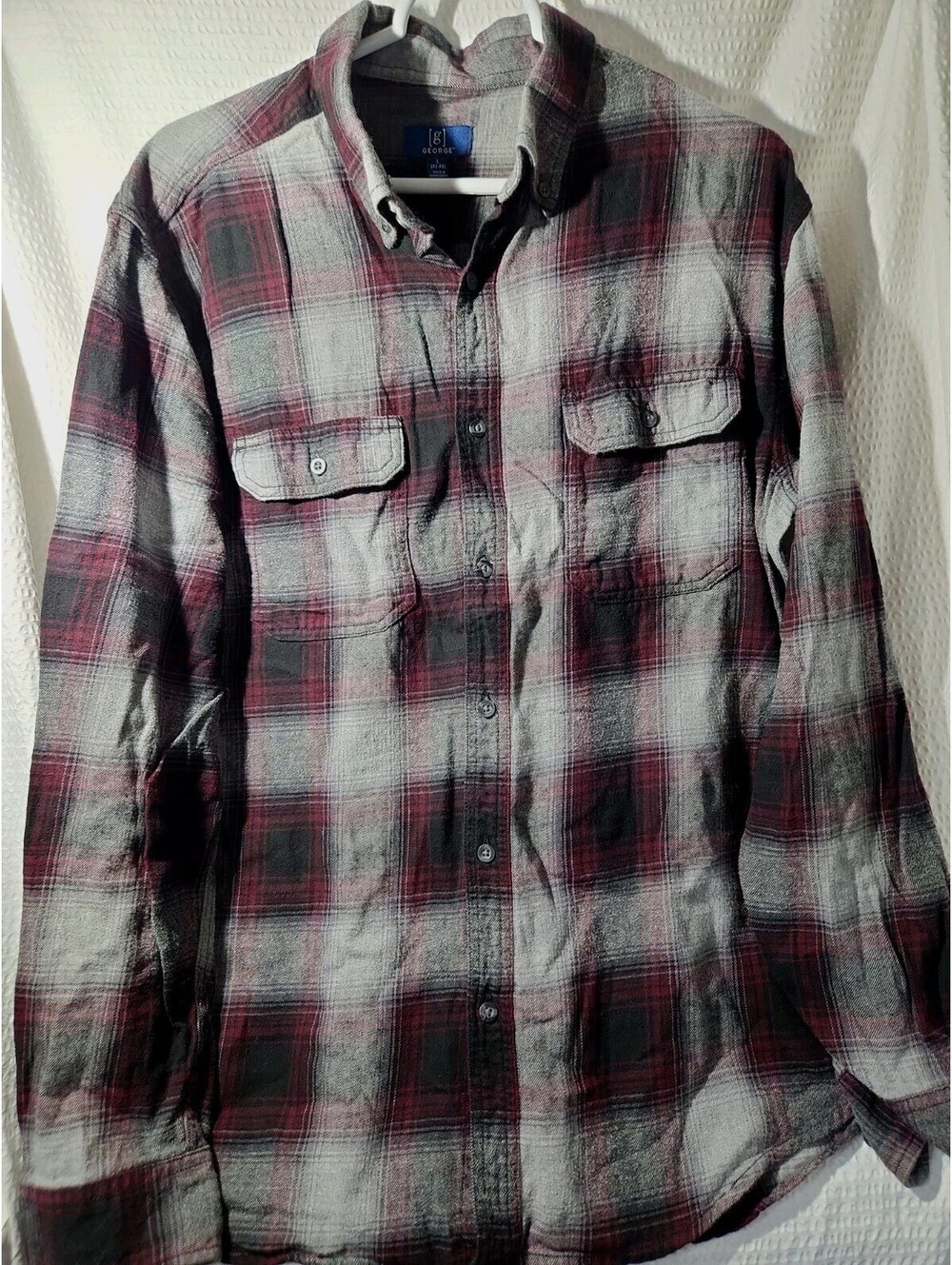 mens flannel shirt large, George,  Plaid